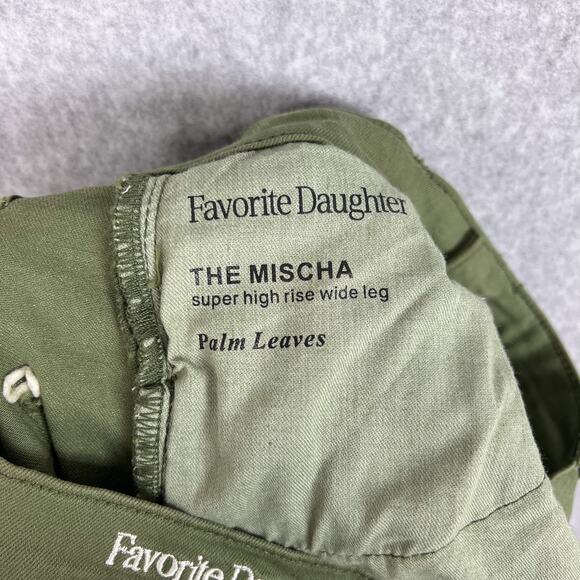 Favorite Daughter Green The Mischa Raw Hem Super High Waist Wide Leg Jean Sz 28 - Picture 10 of 12